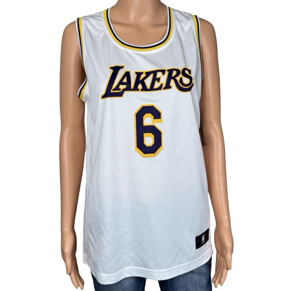 LA Lakers Lebron James #6 Youth XL Jersey White Fanatics Replica Retro New